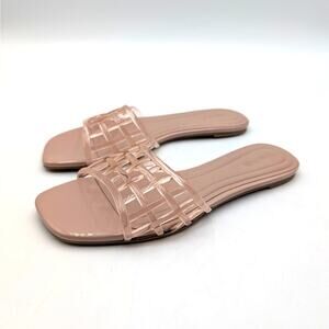 Open Edit Solis Jelly Slide Sandals Open Toe Women's Tan Blush Size US6 EU36.5